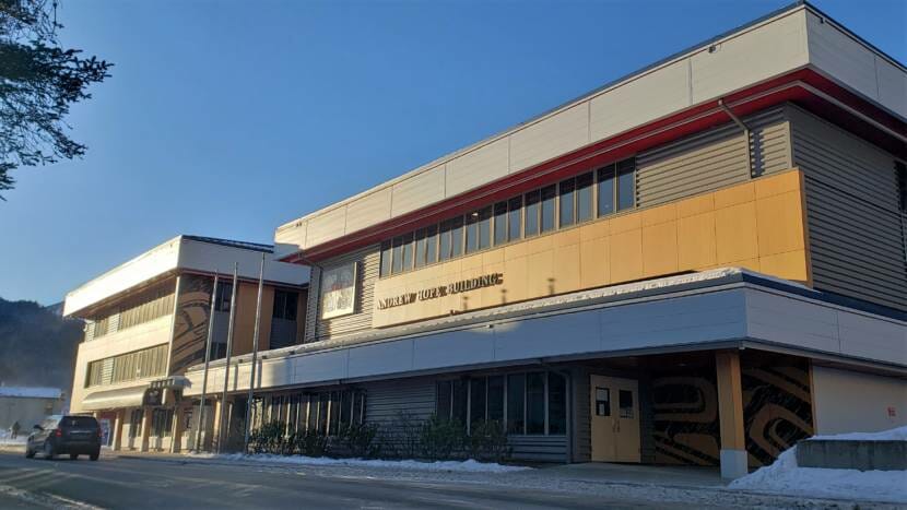 The Andrew Hope Building, pictured here on Feb. 10, 2021, houses the headquarters of the Central Council of Tlingit and Haida Indian Tribes of Alaska.