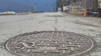 Sewer manhole on Capital Avenue