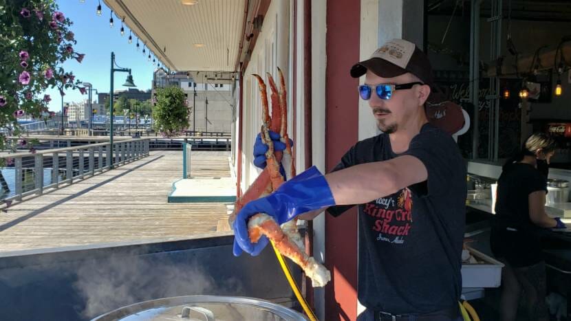 Derek Schneider at Tracy's King Crab Shack