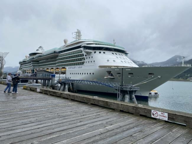 Royal Caribbean’s Serenade of the Seas docks in Juneau on July 23, 2021.