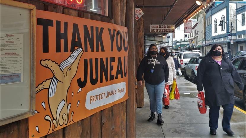 Protect Juneau's Future banner at Red Dog Saloon