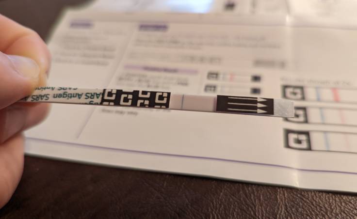 OTC at-home antigen test strip negative