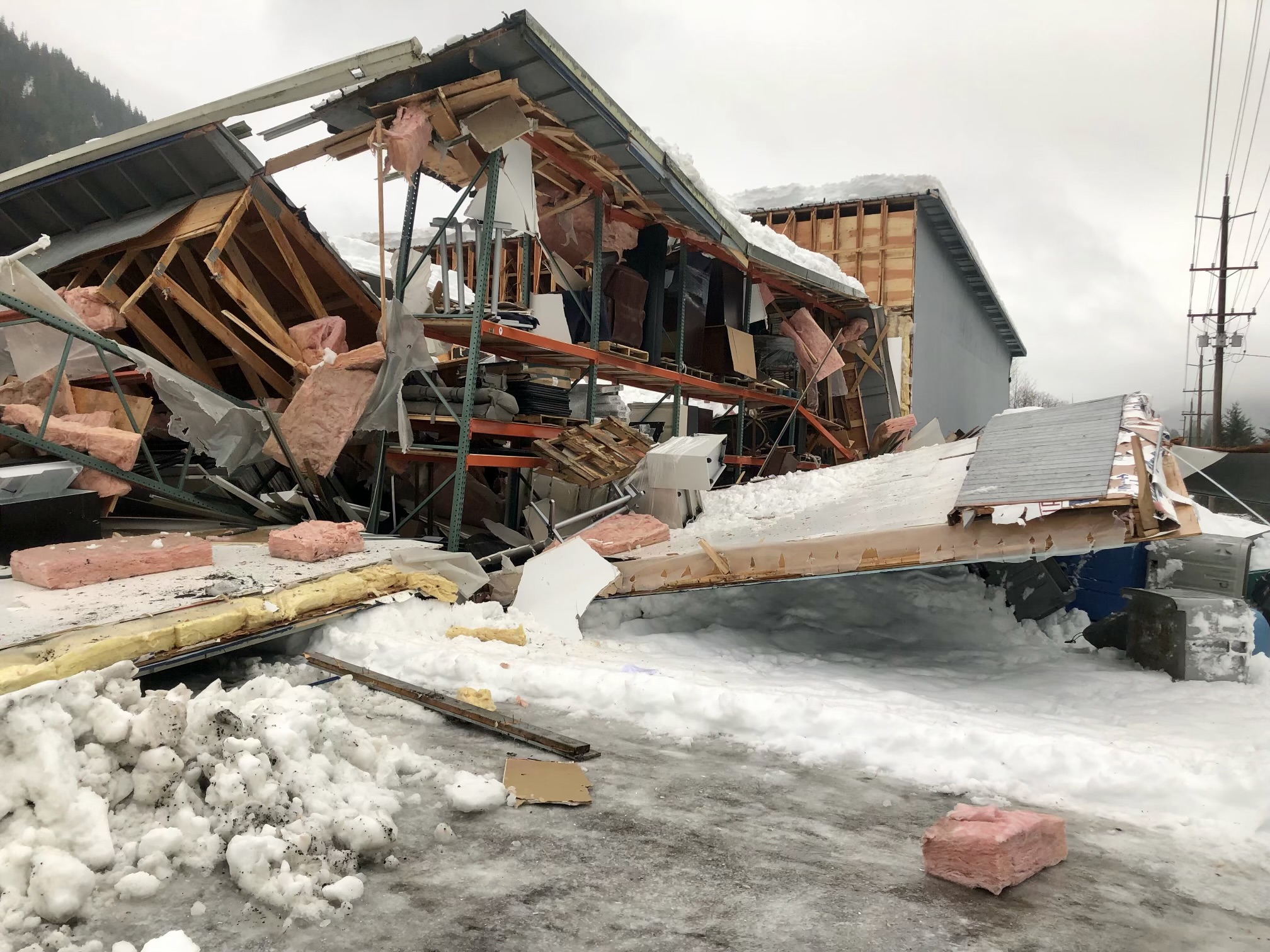 No injuries after two buildings' roofs collapse in Juneau