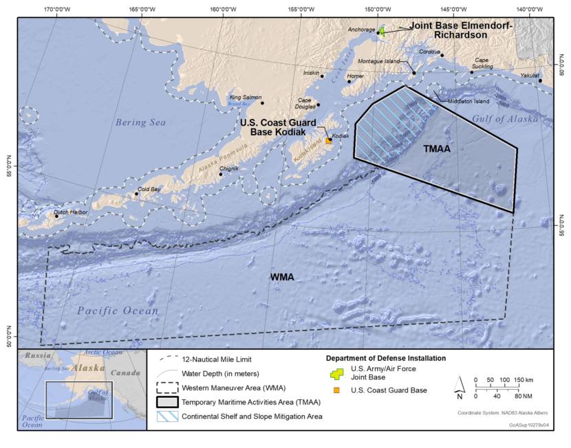 A map showing Southwest Alaska and the Gulf of Alaska