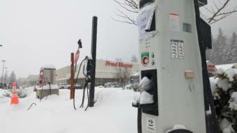 EV charging station at Fred Meyer in Juneau 2022 02 03