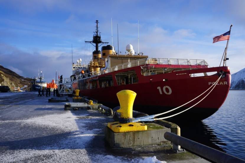 An icebreaker docked in Dutch Harbor