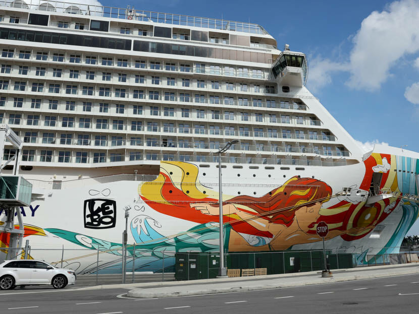 A docked cruise ship