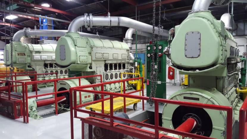 Three large diesel generators