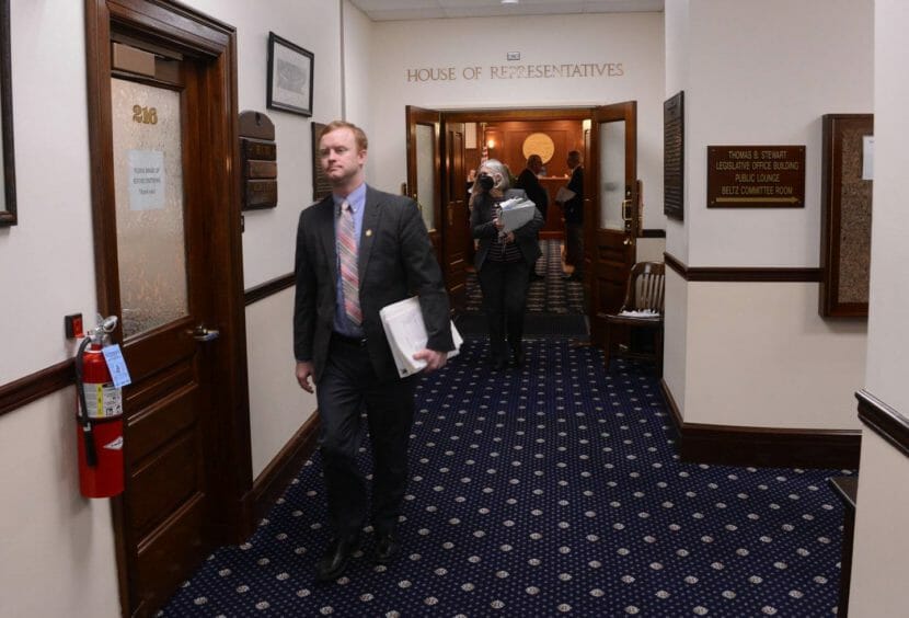 David Eastman walks down a hallway in the Capitol