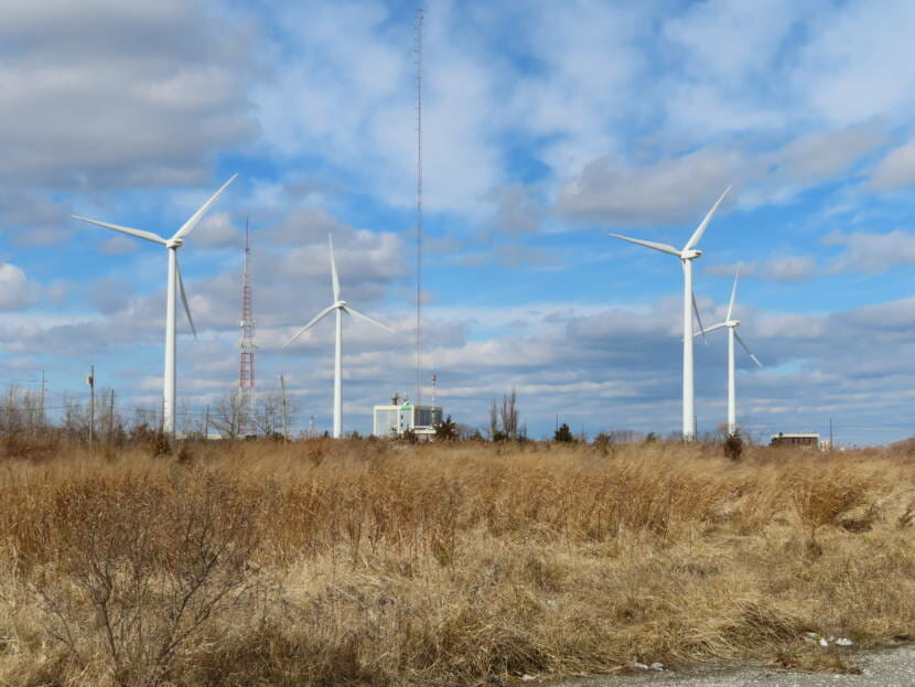 A wind farm on the plains