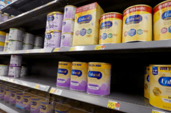 Baby formula — but not much of it — on supermarket shelves
