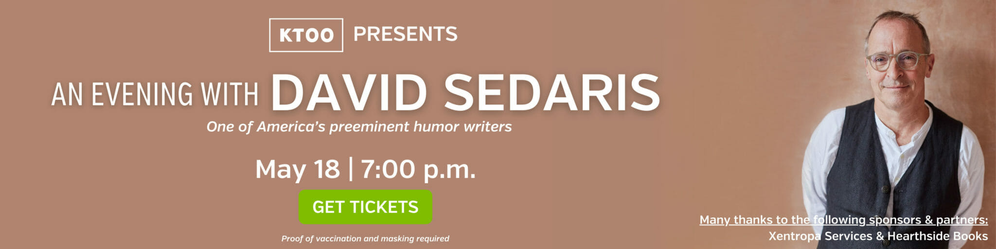 An Evening with David Sedaris. Get Tickets