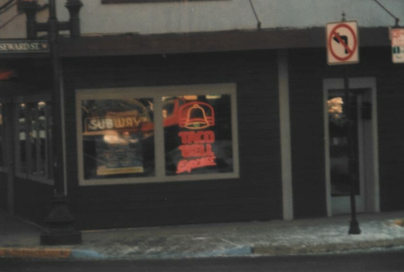 A smaller, Taco Bell Express restaurant shared a space with Subway in downtown Juneau before closing in 1999. 