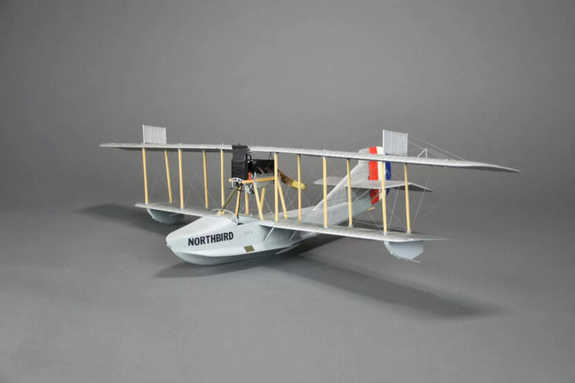 A model of a biplane flying boat
