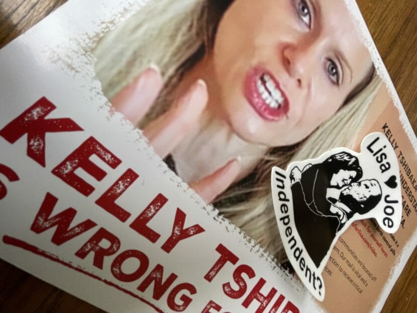 A political mailer with a photo of Kelly Tshibaka on it.