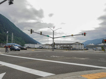 An intersection near downtown Juneau