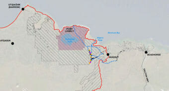 A map of the North Slope showing Willow's drill sites