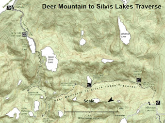 A topo map showing the trail where the hikers got lost