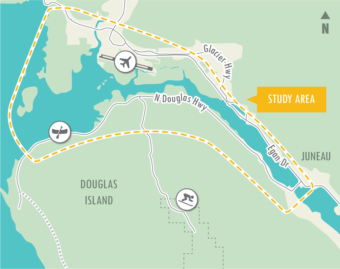 Juneau Douglas second crossing project area map
