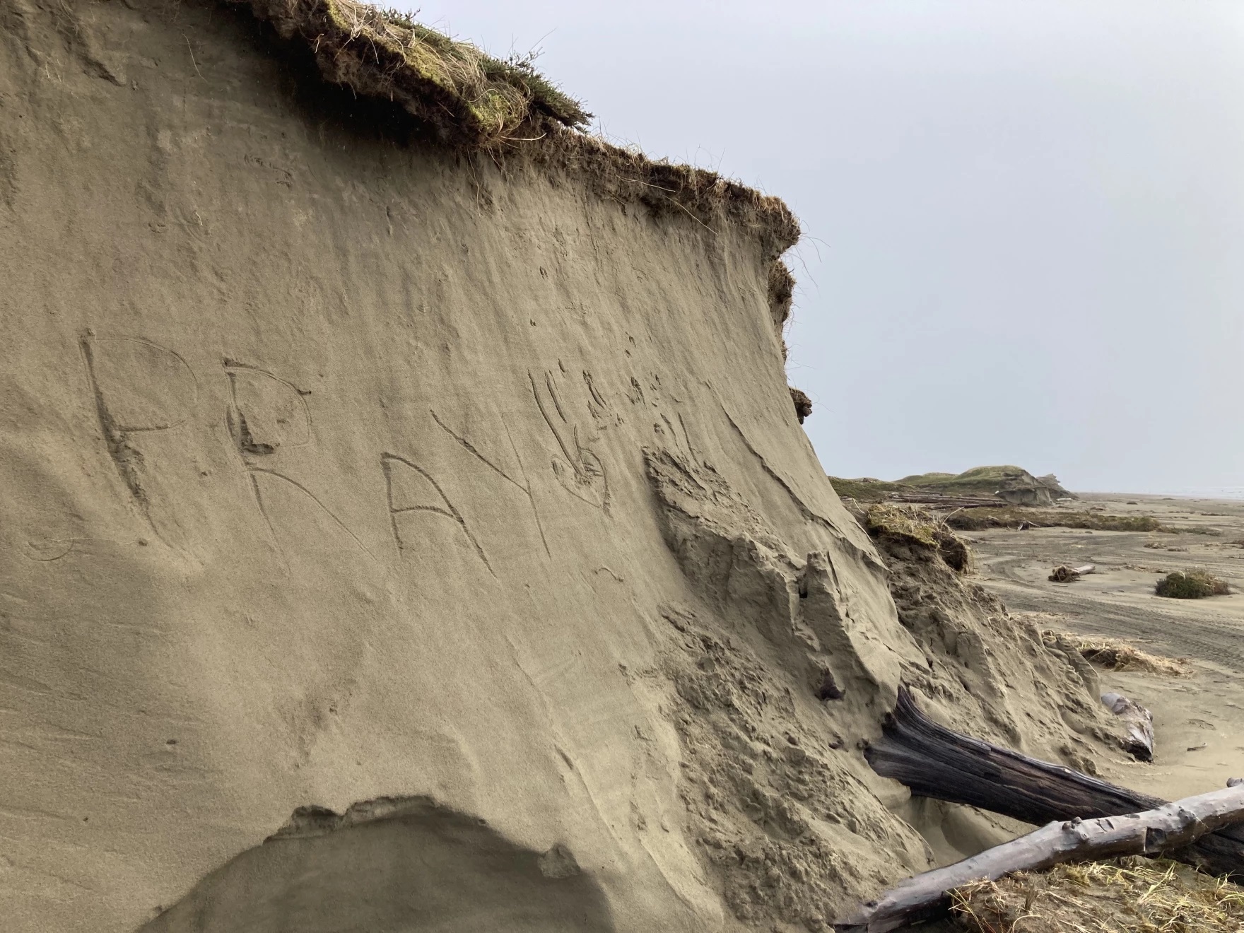 Many of Hooper Bay’s dunes were washed away by the storm. Without them