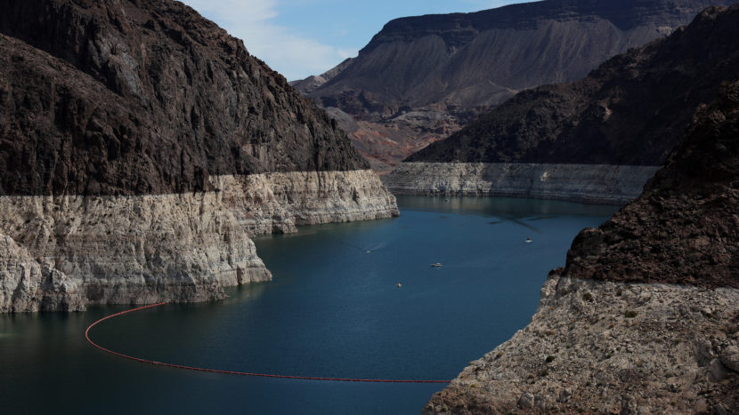 very low water levels at Lake Mead