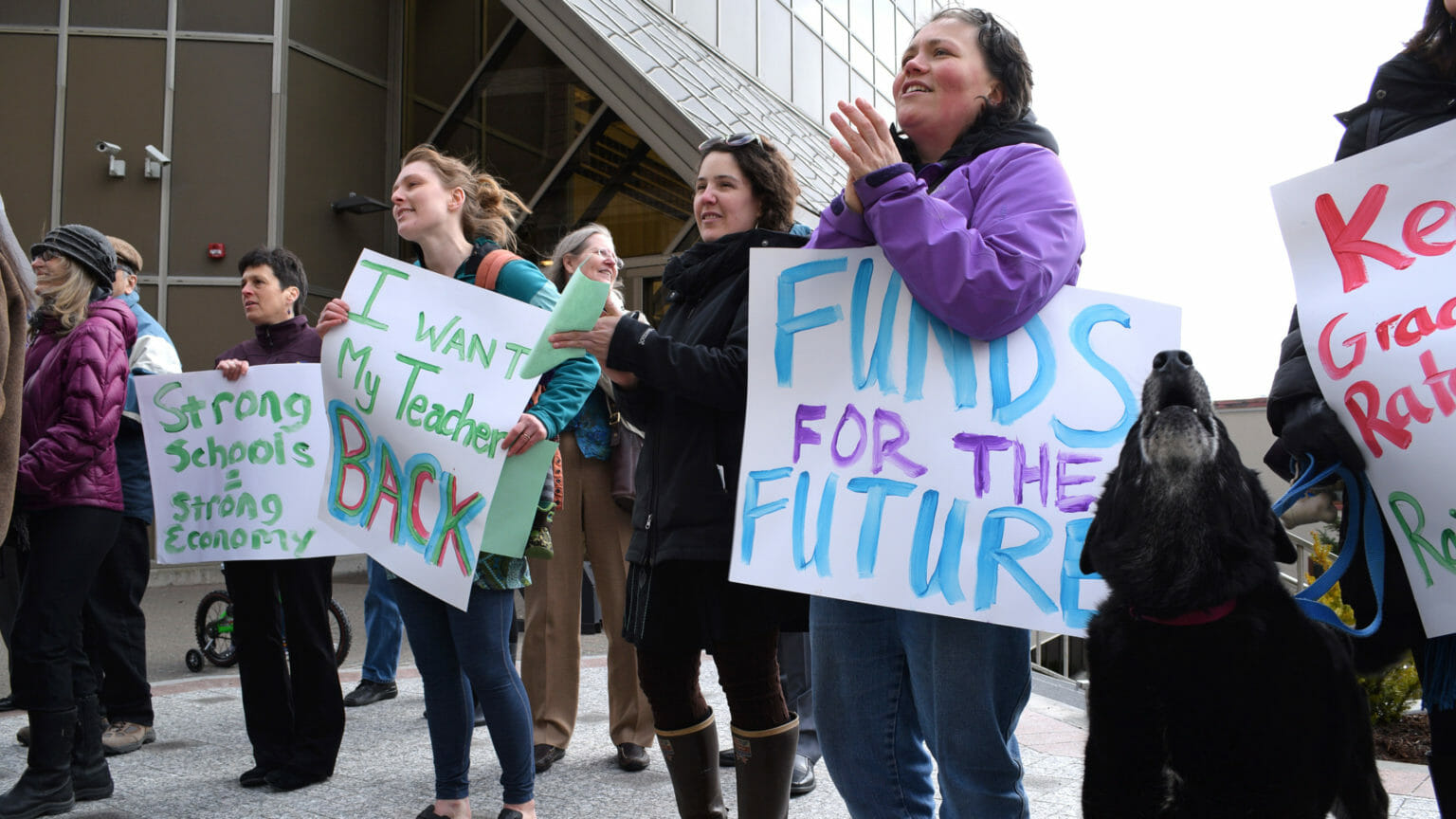 Alaska teachers, parents and school leaders rally for state education funding