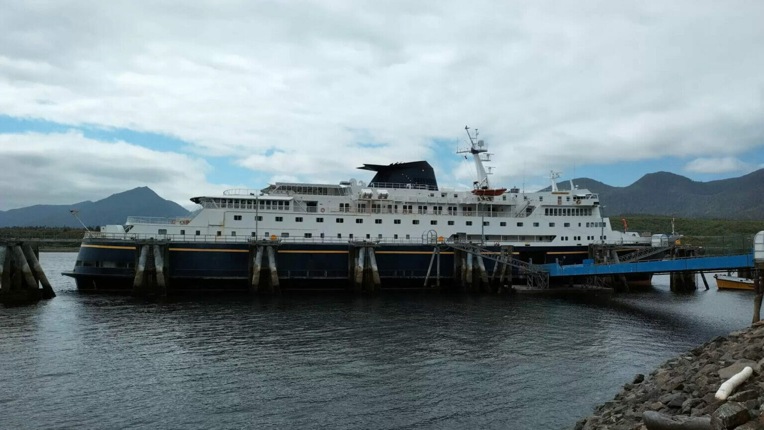 Alaska State Ferry Columbia Tied Up For Repairs