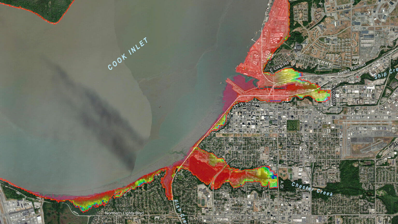 Anchorage tsunami risk map