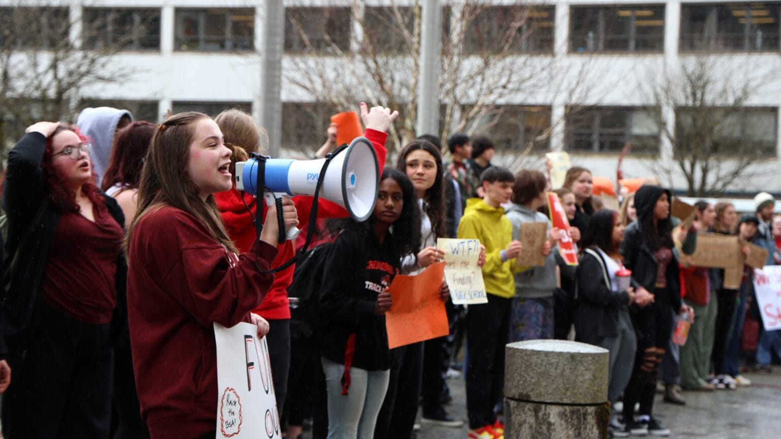 Juneau students stage walkout in protest of Dunleavy’s education veto