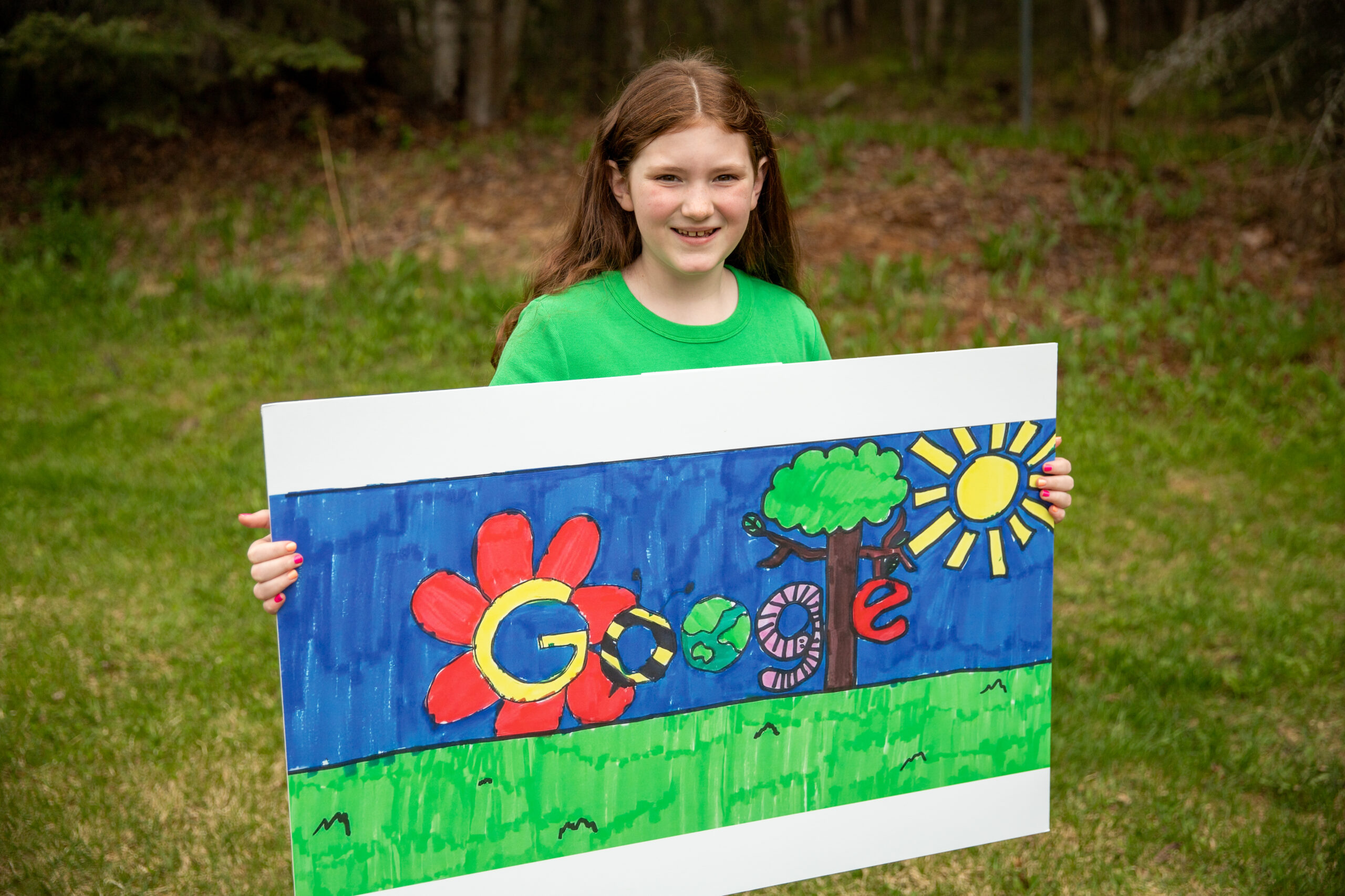 （激レア）Art in schools Anchorage 3rd grader wins statewide Doodle for Google art competition