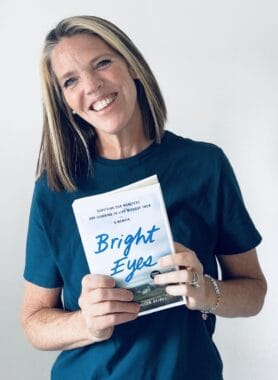 Author Birdey Thelen-Heidel with her book "Bright Eyes"