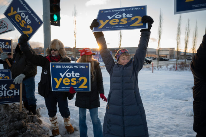 Effort to repeal Alaska’s ranked choice voting still holds narrow lead