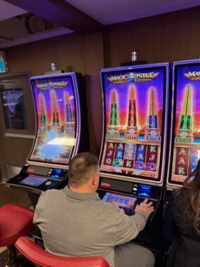 Dan Amadon is one of the first patrons to visit the casino during a private opening in January.