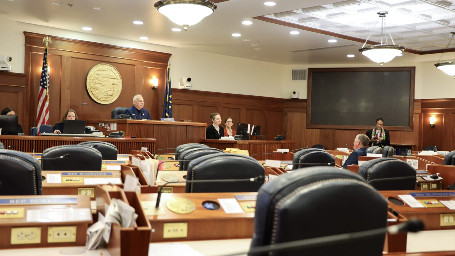 Some lawmakers returned to Juneau for a technical session that lasted less than a minute