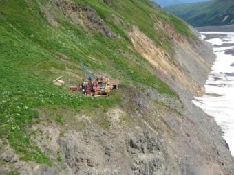 A drill site at the Palmer Project north of Haines.