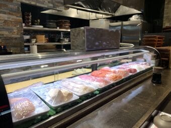 Santiago "Diego" Martinez's work station as sushi chef for Sushi Motto. Martinez was arrested by ICE officials outside the restaurant on Aug. 11, 2025.