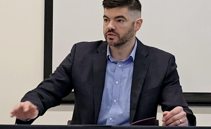 Alaska attorney Aaron Peterson, seen here in a February 2024 photo, is expected to be nominated by President Trump to one of two vacancies on Alaska's federal court bench.