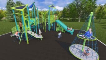 This is a design rendering of the Dzantik’i Heeni campus playground. (Courtesy/Juneau School District