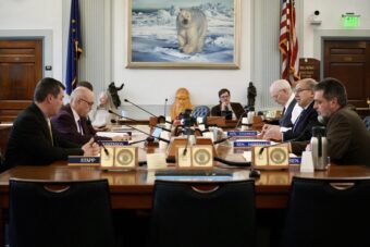 Members of the conference committee for House Bill 289 meet in the Senate Finance Committee on March 19, 2026.