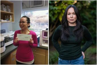 Phoenix Johnson in 2012 (left) and today. Johnson was 26 in 2012 when she worked as a lab technician for Ketchikan Indian Community. She says she was harassed and assaulted by her lab supervisor, Dr. Richard McGrath, but when she reported the assault she was fired. McGrath was convicted of sexual assault in Sitka several years later. Now Johnson is telling her story.