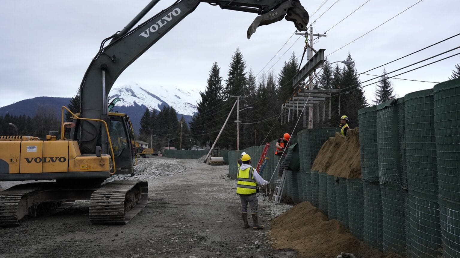 Juneau’s flood wall is being rebuilt to withstand glacial outburst floods nearly double the size of last year
