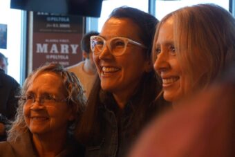 Mary Peltola poses for a photo with supporters at her Jan. 17, 2026
