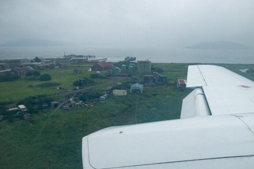 A Grant Aviation flight lands in False Pass on Aug. 24, 2016. False Pass may be one communities slated to get a new weather station.