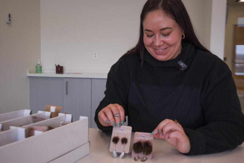 Cheyenne Nelson, who is Aleut and Tlingit and owns Iliamna Arts, on April 28, 2026, in Anchorage.