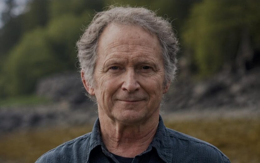man with grey curly hair