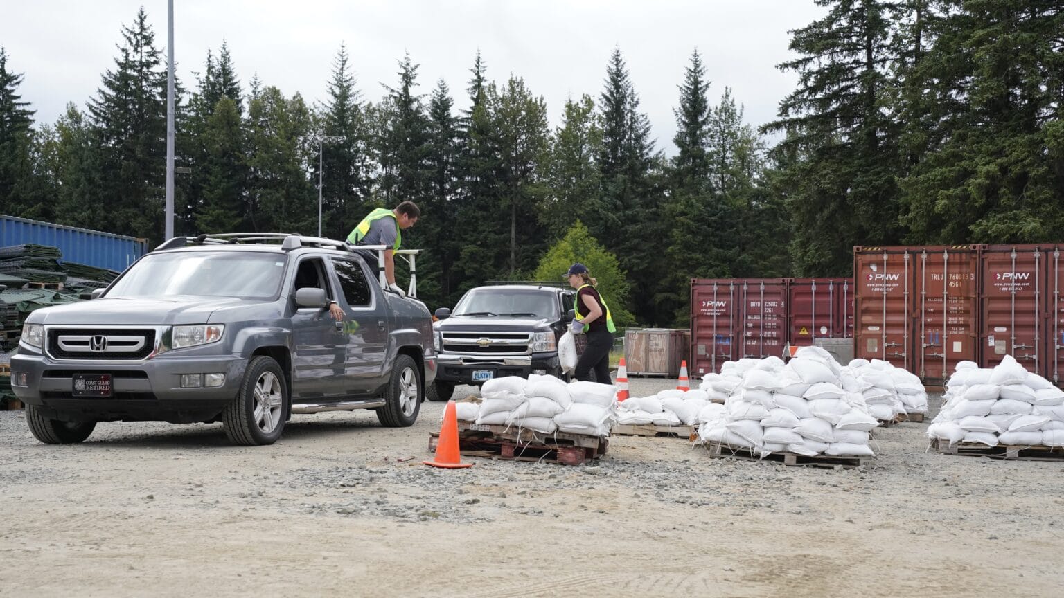 Filling sandbags to prepare for Juneau’s glacial outburst flooding is quicker this year