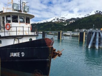 The Jamie D, a tender boat owned by Whittier resident Robert Johnson. (Photo by Graelyn Brashear, KSKA - Anchorage)