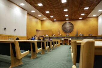 A sparsely attended public hearing on applicants for two judge positions