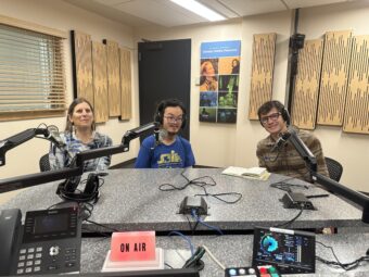 Claire Pavia, Fu Bao Hartle, and Will Merritt on Juneau Afternoon October 8, 2026 (Bostin Christopher/KTOO)