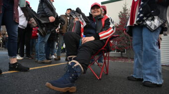 ‘Once-in-a-lifetime opportunity’: Trump supporters line up hours early for Wasilla rally